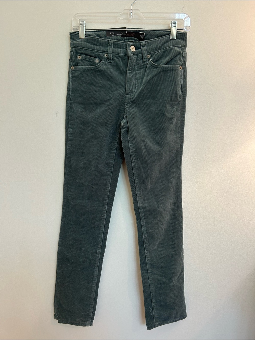 Ralph Lauren women’s mid rise straight leg green corduroy 25 waist size 0 New